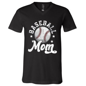 Baseball Mom V-Neck T-Shirt