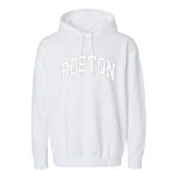 Boston Massachusetts Garment-Dyed Fleece Hoodie