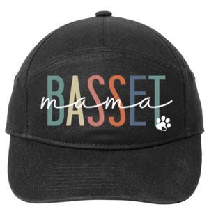 Basset Mama Basset Hound Dog Mom MotherS Day 7-Panel Snapback Hat