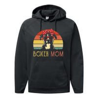 Boxer Mom Boxer Dog Mom Lover Gift Vintage Performance Fleece Hoodie