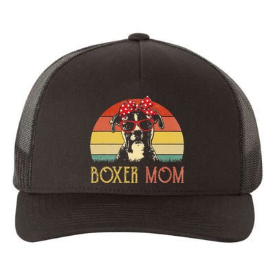 Boxer Mom Boxer Dog Mom Lover Gift Vintage Yupoong Adult 5-Panel Trucker Hat