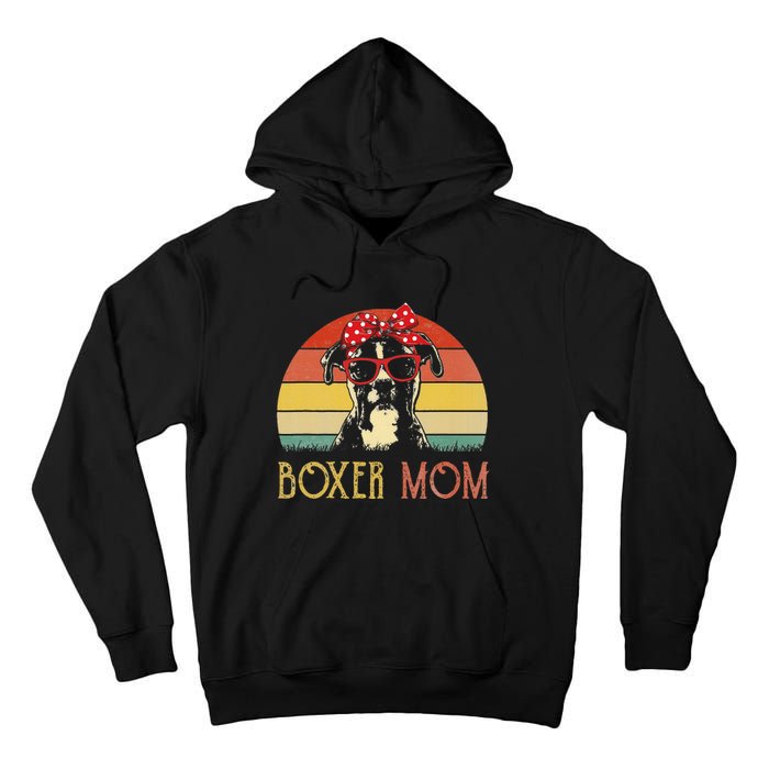 Boxer Mom Boxer Dog Mom Lover Gift Vintage Tall Hoodie