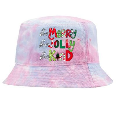 Be Merry Be Jolly Be Kind Merry Christmas Teacher Xmas Pjs Tie-Dyed Bucket Hat