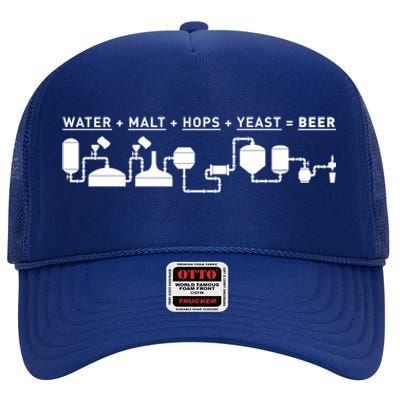 Beer Making Cycle Diagram For Homebrew Gift High Crown Mesh Back Trucker Hat