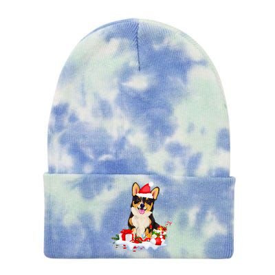 Blue Merle Cardigan Corgi Christmas Santa Hat Love Corgi Tie Dye 12in Knit Beanie