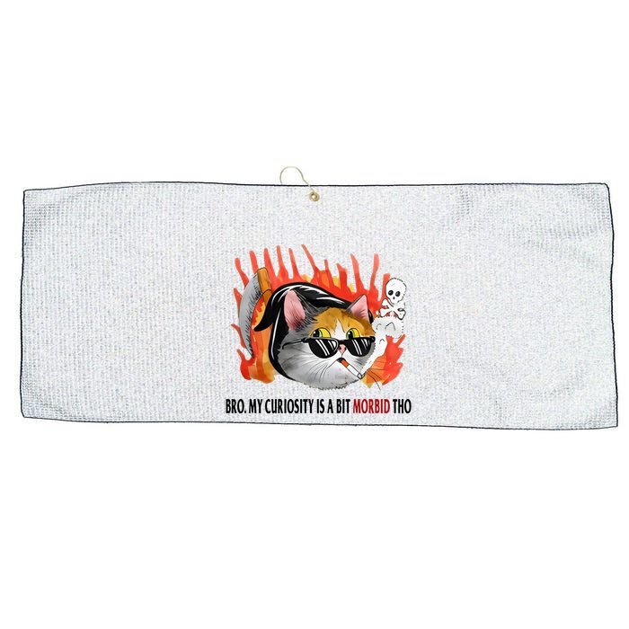 Bro My Curiosity Is A Bit Morbid Tho Large Microfiber Waffle Golf Towel