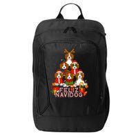 Beagle Merry Christmas Tree Lights Dog Xmas Santa Claus City Backpack