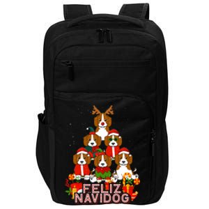 Beagle Merry Christmas Tree Lights Dog Xmas Santa Claus Impact Tech Backpack