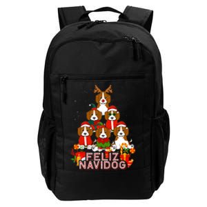 Beagle Merry Christmas Tree Lights Dog Xmas Santa Claus Daily Commute Backpack