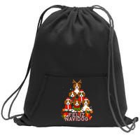 Beagle Merry Christmas Tree Lights Dog Xmas Santa Claus Sweatshirt Cinch Pack Bag