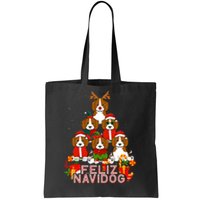 Beagle Merry Christmas Tree Lights Dog Xmas Santa Claus Tote Bag