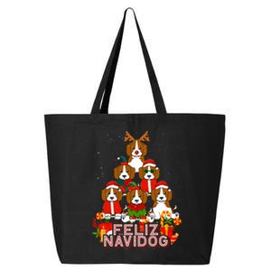 Beagle Merry Christmas Tree Lights Dog Xmas Santa Claus 25L Jumbo Tote