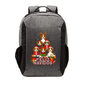 Beagle Merry Christmas Tree Lights Dog Xmas Santa Claus Vector Backpack