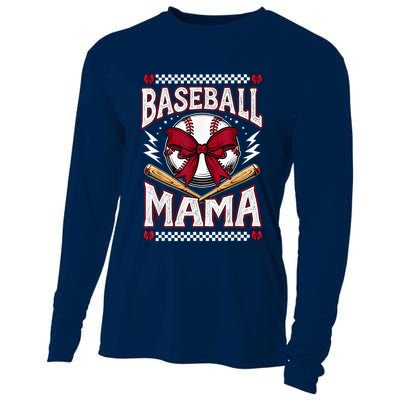 Baseball Mom Coquette Mother'S Day Girl Baseball Mama Cooling Performance Long Sleeve Crew