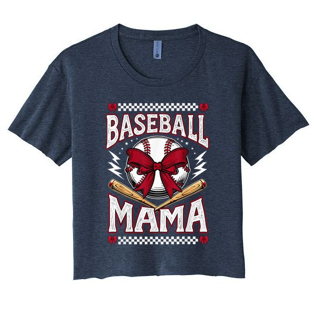 Baseball Mom Coquette Mother'S Day Girl Baseball Mama Crop Top