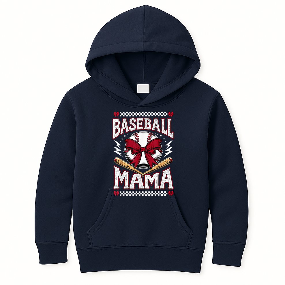 Baseball Mom Coquette Mother'S Day Girl Baseball Mama Kids Hoodie