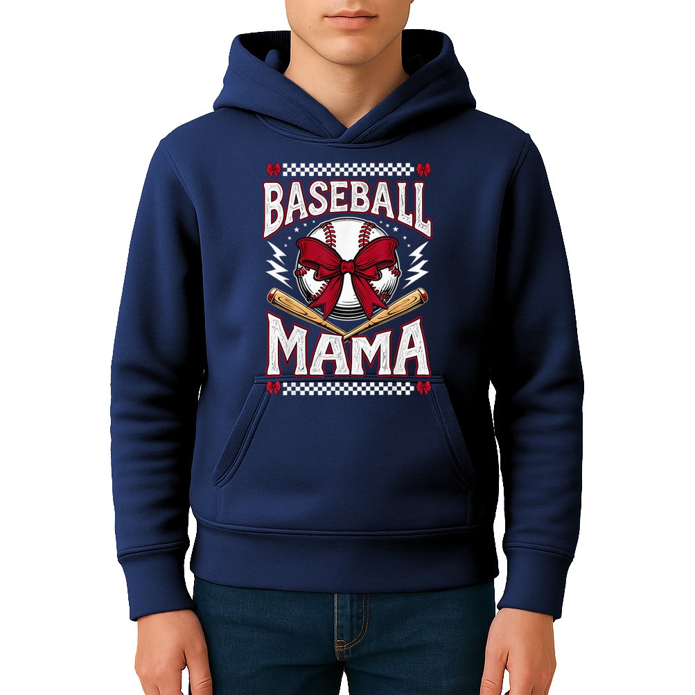 Baseball Mom Coquette Mother'S Day Girl Baseball Mama Kids Hoodie