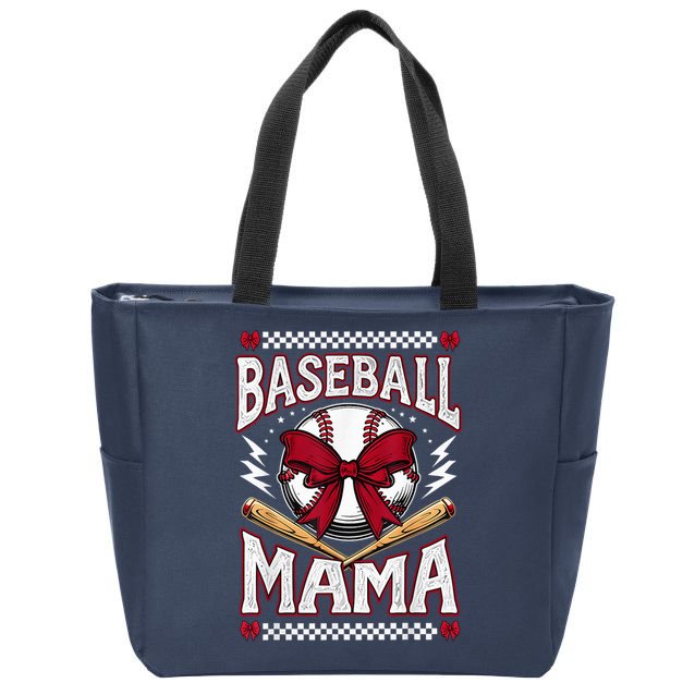 Baseball Mom Coquette Mother'S Day Girl Baseball Mama Zip Tote Bag