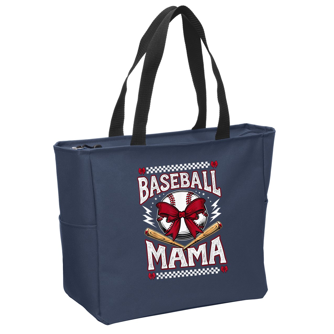 Baseball Mom Coquette Mother'S Day Girl Baseball Mama Zip Tote Bag