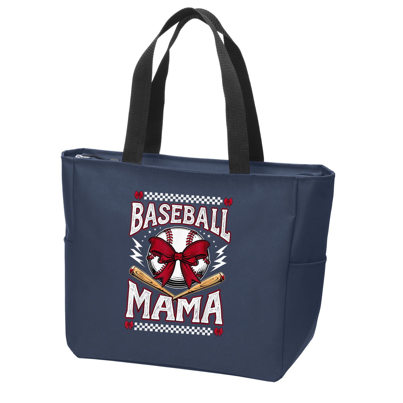 Baseball Mom Coquette Mother'S Day Girl Baseball Mama Zip Tote Bag