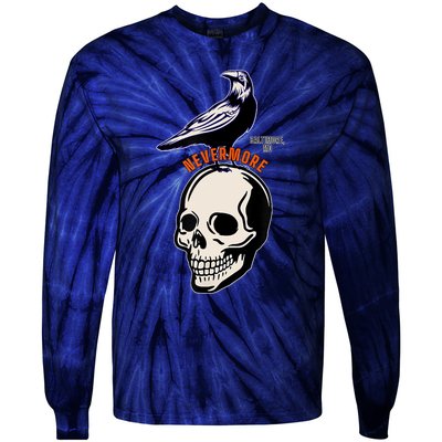 Baltimore Maryland Crow Birds Skull Hardcore Logo Tie-Dye Long Sleeve Shirt