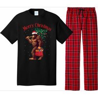 Bigfoot Merry Christmas Tree Lights Sasquatch Xmas Santa Pajama Set