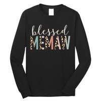 Blessed Memaw Cute Leopard funny mother's day Long Sleeve Shirt