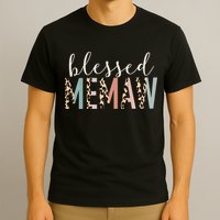 Blessed Memaw Cute Leopard funny mother's day T-Shirt