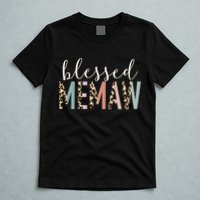 Blessed Memaw Cute Leopard funny mother's day T-Shirt