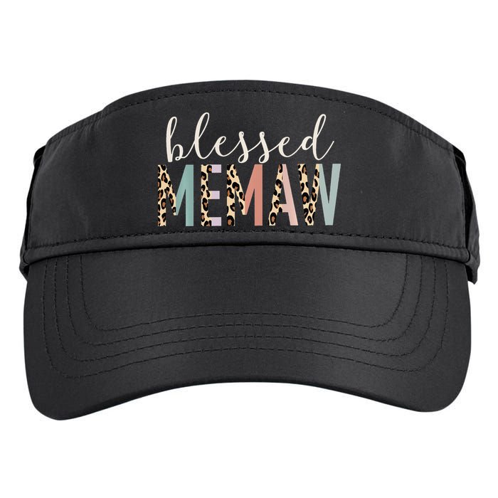 Blessed Memaw Cute Leopard funny mother's day Adult Drive Performance Visor