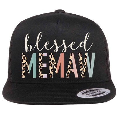 Blessed Memaw Cute Leopard funny mother's day Flatbill Hat