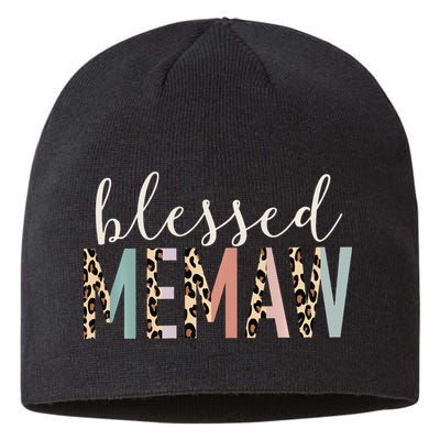Blessed Memaw Cute Leopard funny mother's day Sustainable Beanie