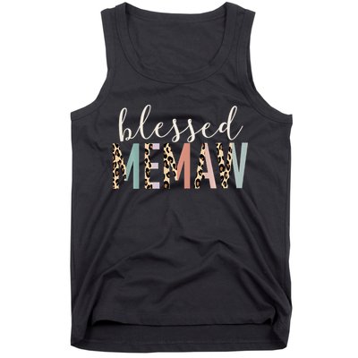 Blessed Memaw Cute Leopard funny mother's day Tank Top