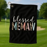 Blessed Memaw Cute Leopard funny mother's day Golf Towel