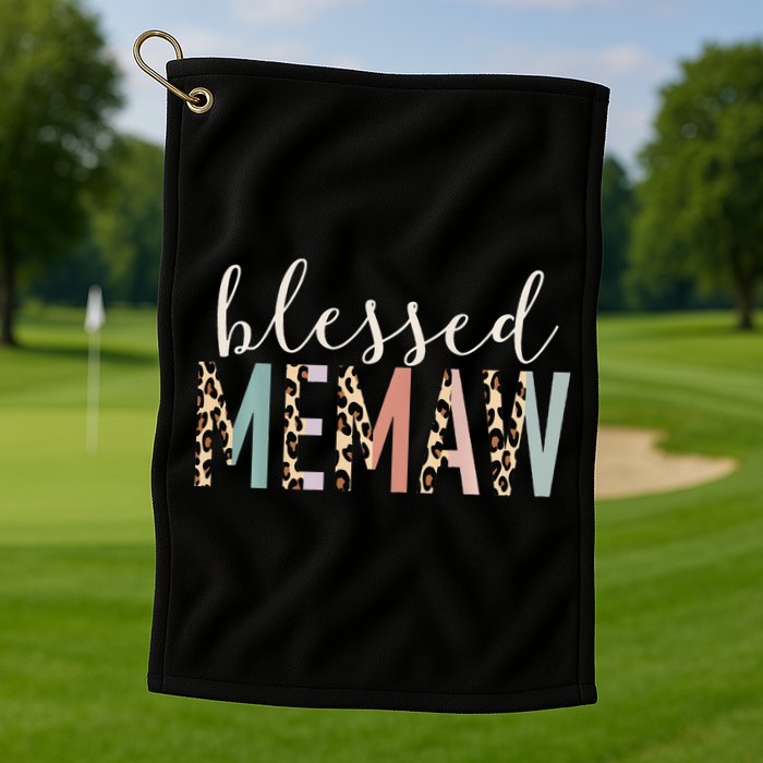 Blessed Memaw Cute Leopard funny mother's day Golf Towel