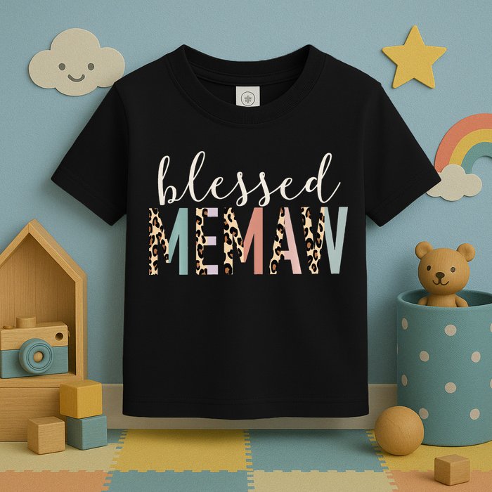 Blessed Memaw Cute Leopard funny mother's day Toddler T-Shirt