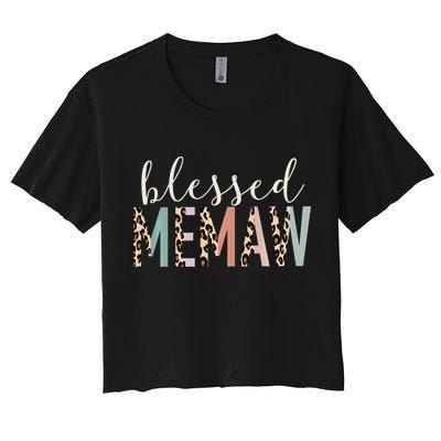 Blessed Memaw Cute Leopard funny mother's day Crop Top