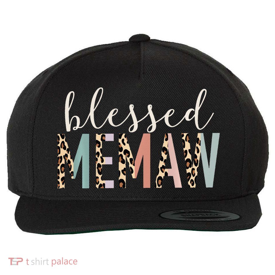 Blessed Memaw Cute Leopard funny mother's day Wool Snapback Cap