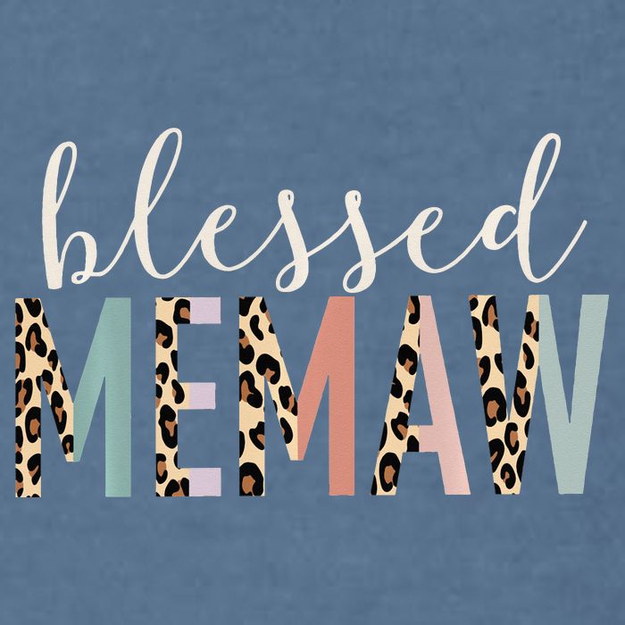Blessed Memaw Cute Leopard funny mother's day Garment-Dyed Sweatshirt