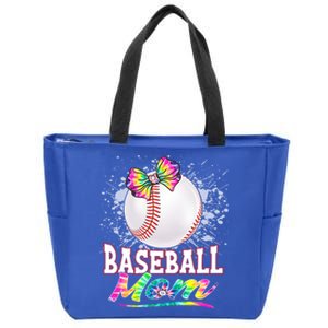 Baseball Mom Cute Tie Dye Baseball Player And Fans Gift Zip Tote Bag