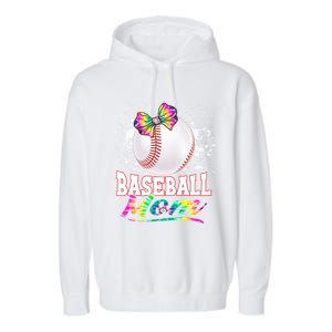 Baseball Mom Cute Tie Dye Baseball Player And Fans Gift Garment-Dyed Fleece Hoodie