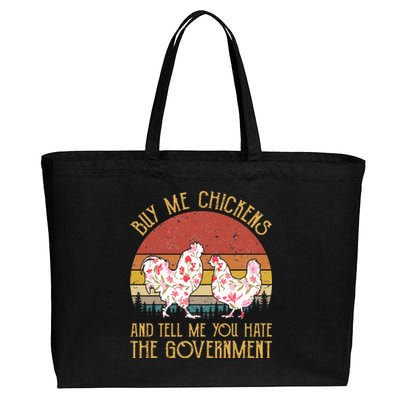 Buy Me Chickens And Tell Me You Hate The Government Flower Cotton Canvas Jumbo Tote