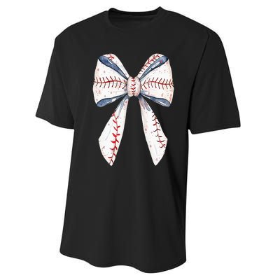 Baseball Mom Coquette Bow Mothers Day Baseball Mama Performance Sprint T-Shirt