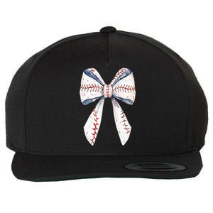 Baseball Mom Coquette Bow Mothers Day Baseball Mama Wool Snapback Cap