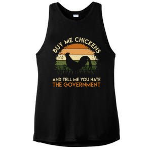 Buy Me Chickens And Tell Me You Hate The Government Funny Ladies PosiCharge Tri-Blend Wicking Tank