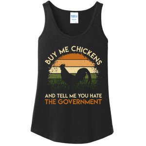 Buy Me Chickens And Tell Me You Hate The Government Funny Ladies Essential Tank