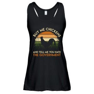 Buy Me Chickens And Tell Me You Hate The Government Funny Ladies Essential Flowy Tank