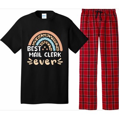 Best Mail Clerk Ever Leopard Rainbow Mom Gift Pajama Set