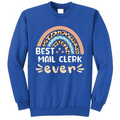 Best Mail Clerk Ever Leopard Rainbow Mom Gift Sweatshirt