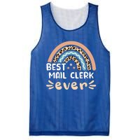 Best Mail Clerk Ever Leopard Rainbow Mom Gift Mesh Reversible Basketball Jersey Tank